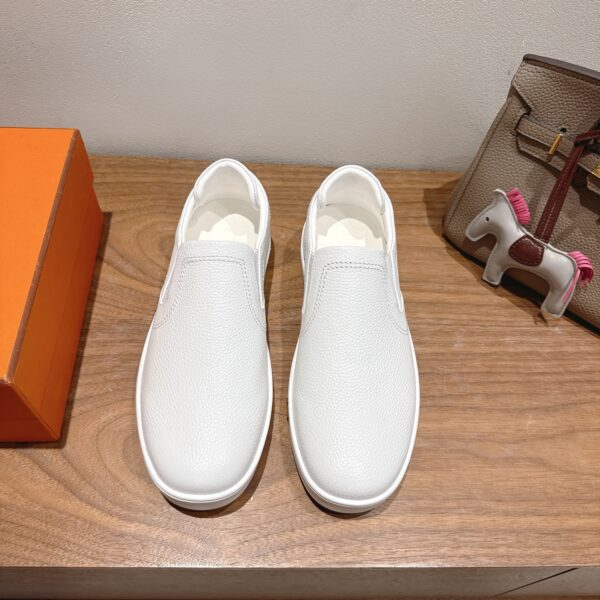 Hermes Fashion Couple's Cowhide Leather Casual Sports Shoes - Image 2