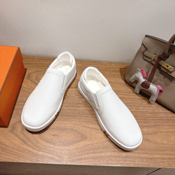 Hermes Fashion Couple's Cowhide Leather Casual Sports Shoes - Image 3