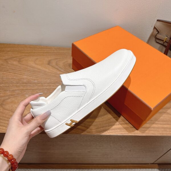 Hermes Fashion Couple's Cowhide Leather Casual Sports Shoes - Image 6