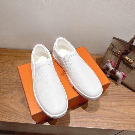 Hermes Fashion Couple's Cowhide Leather Casual Sports Shoes