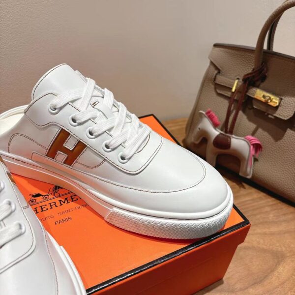 Hermes Good Quality Couple's Cowhide Leather Casual Slippers - Image 6