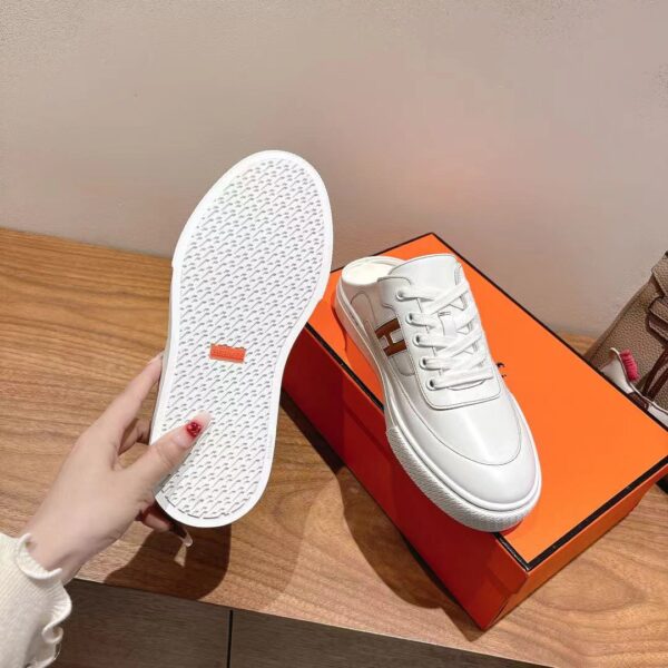 Hermes Good Quality Couple's Cowhide Leather Casual Slippers - Image 8