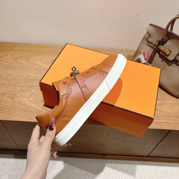 Hermes Good Quality Cowhide Leather Sport Shoes For Men And Women - Image 7