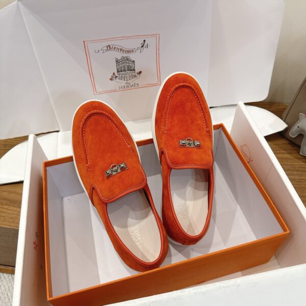 Hermes Cowhide Leather Casual Sport Shoes For Men And Women - Image 3