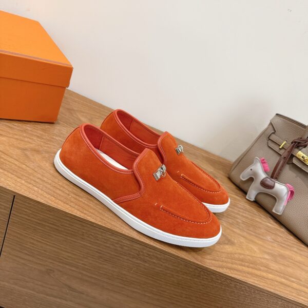 Hermes Cowhide Leather Casual Sport Shoes For Men And Women - Image 5