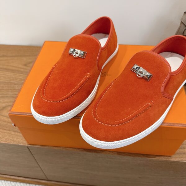Hermes Cowhide Leather Casual Sport Shoes For Men And Women - Image 6