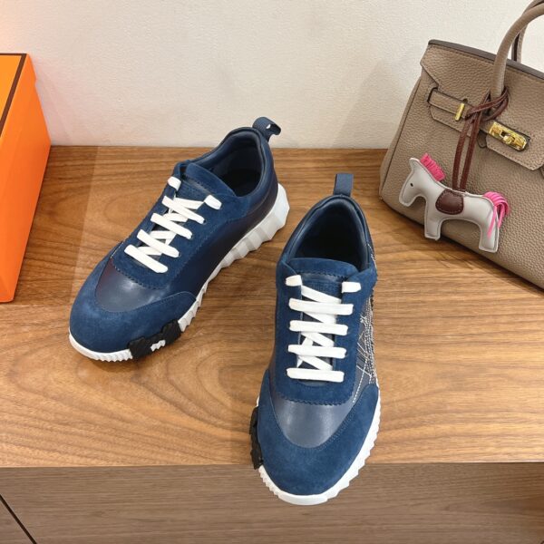 Hermes Classic Cowhide Leather Casual Sport Shoes - Image 3