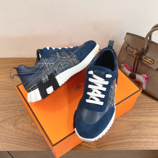 Hermes Classic Cowhide Leather Casual Sport Shoes - Image 5