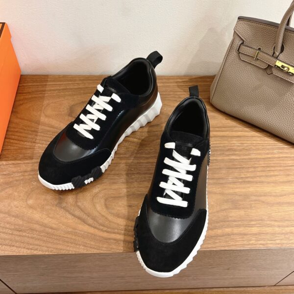 Hermes Classic Couple's Cowhide Leather Casual Sport Shoes - Image 3