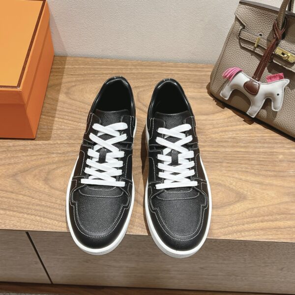 Hermes Fashion Couple's Cowhide Leather Casual Sport Shoes - Image 2