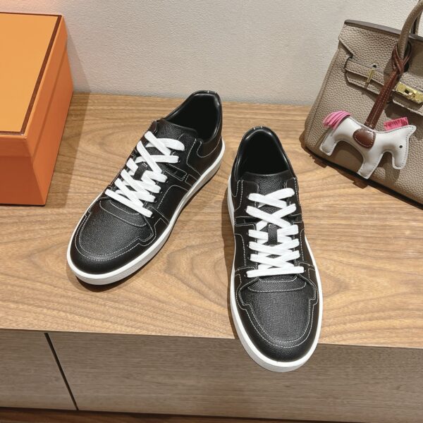 Hermes Fashion Couple's Cowhide Leather Casual Sport Shoes - Image 3
