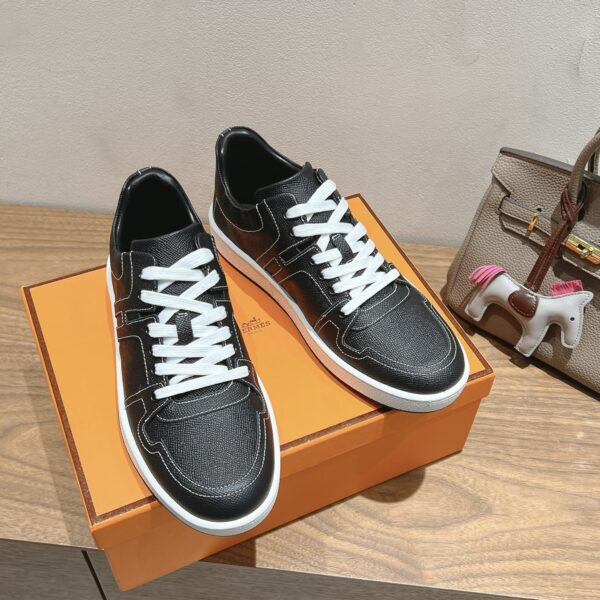 Hermes Fashion Couple's Cowhide Leather Casual Sport Shoes - Image 4