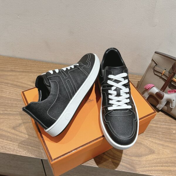 Hermes Fashion Couple's Cowhide Leather Casual Sport Shoes - Image 5