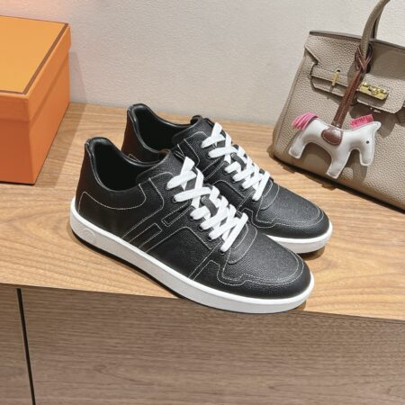 Hermes Fashion Couple's Cowhide Leather Casual Sport Shoes