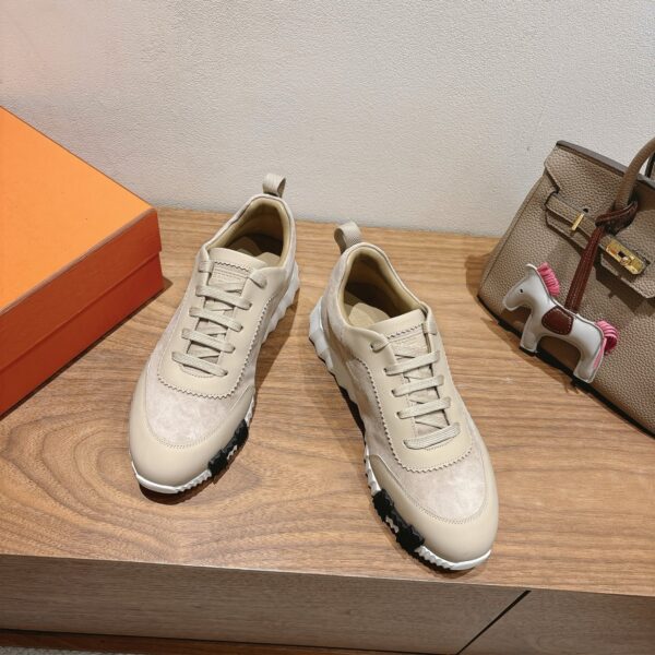 Hermes Classic Couple Cowhide Leather Casual Sport Shoes - Image 2