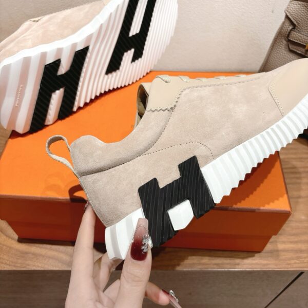 Hermes Classic Couple Cowhide Leather Casual Sport Shoes - Image 6