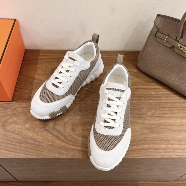 Hermes Couple Style Cowhide Leather Classic Casual Sports Shoes - Image 3