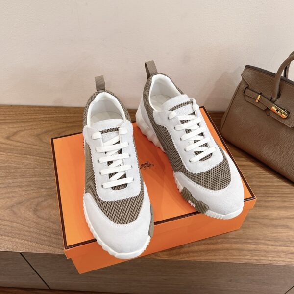 Hermes Couple Style Cowhide Leather Classic Casual Sports Shoes - Image 4