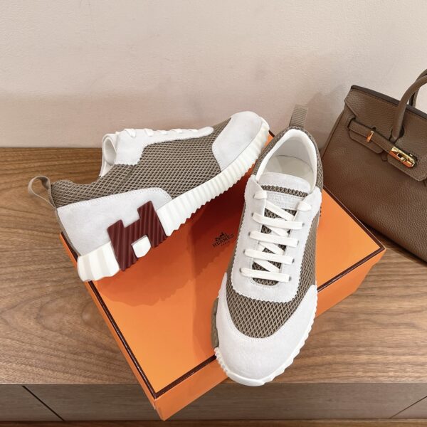 Hermes Couple Style Cowhide Leather Classic Casual Sports Shoes - Image 5
