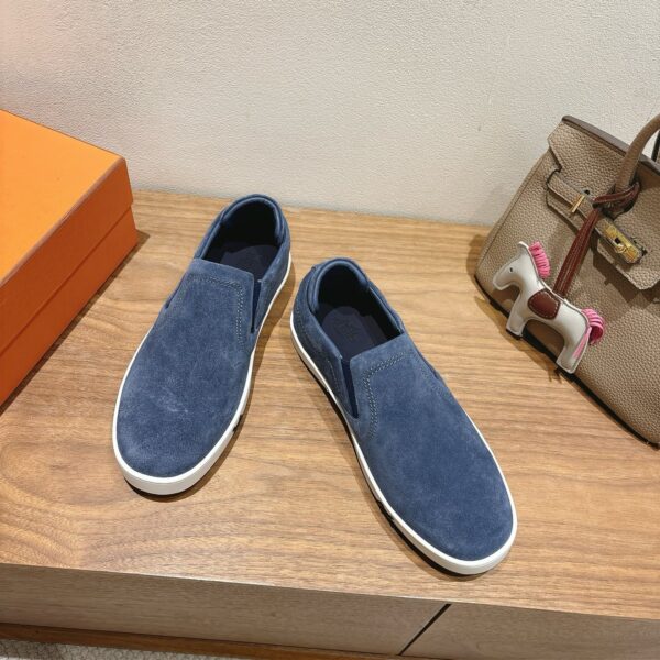 Hermes Couple Style Cowhide Leather Classic Casual Shoes - Image 3
