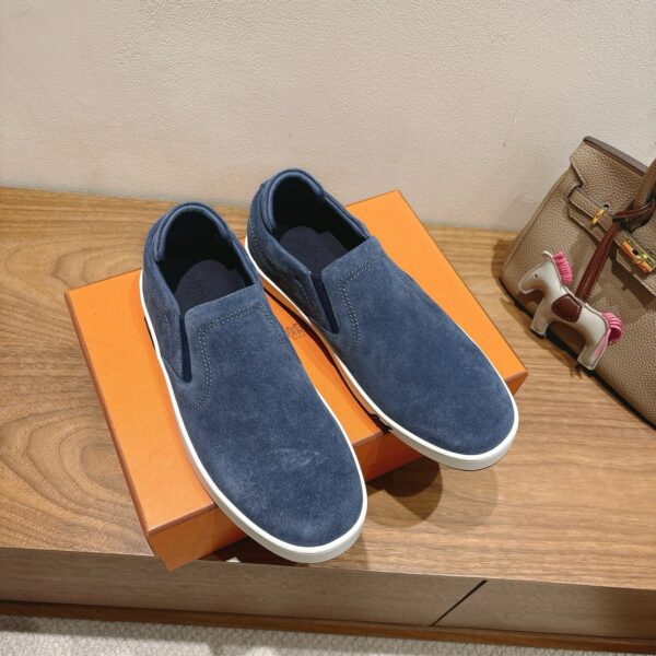 Hermes Couple Style Cowhide Leather Classic Casual Shoes - Image 4