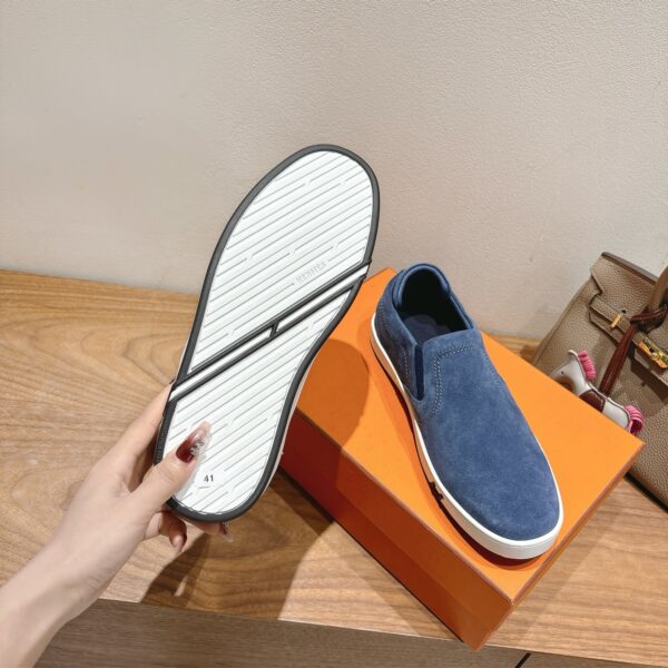 Hermes Couple Style Cowhide Leather Classic Casual Shoes - Image 9