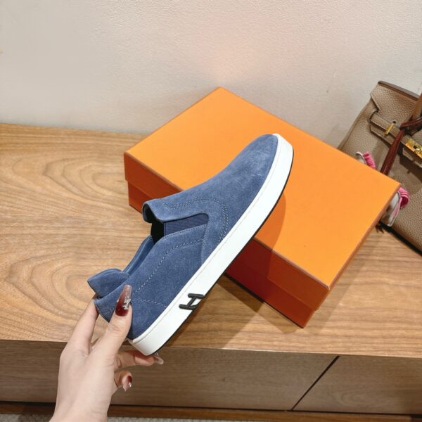 Hermes Couple Style Cowhide Leather Classic Casual Shoes - Image 7