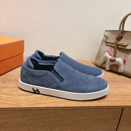 Hermes Couple Style Cowhide Leather Classic Casual Shoes