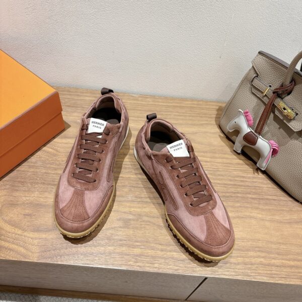 Hermes Couple Style Suede Cowhide Leather Classic Casual Shoes - Image 3