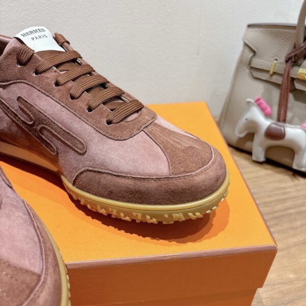 Hermes Couple Style Suede Cowhide Leather Classic Casual Shoes - Image 7