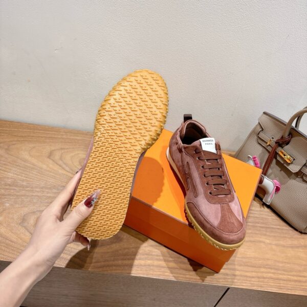 Hermes Couple Style Suede Cowhide Leather Classic Casual Shoes - Image 9