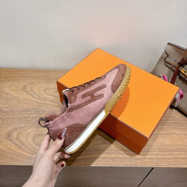 Hermes Couple Style Suede Cowhide Leather Classic Casual Shoes - Image 8