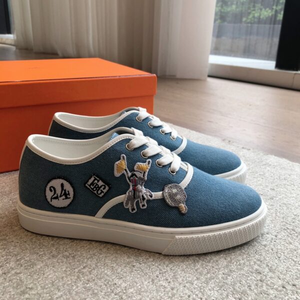 Hermes Couple Style Denim Classic Casual Sport Shoes - Image 3