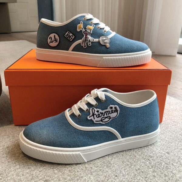 Hermes Couple Style Denim Classic Casual Sport Shoes - Image 5