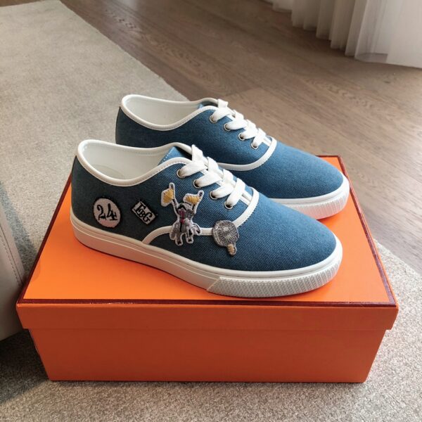 Hermes Couple Style Denim Classic Casual Sport Shoes