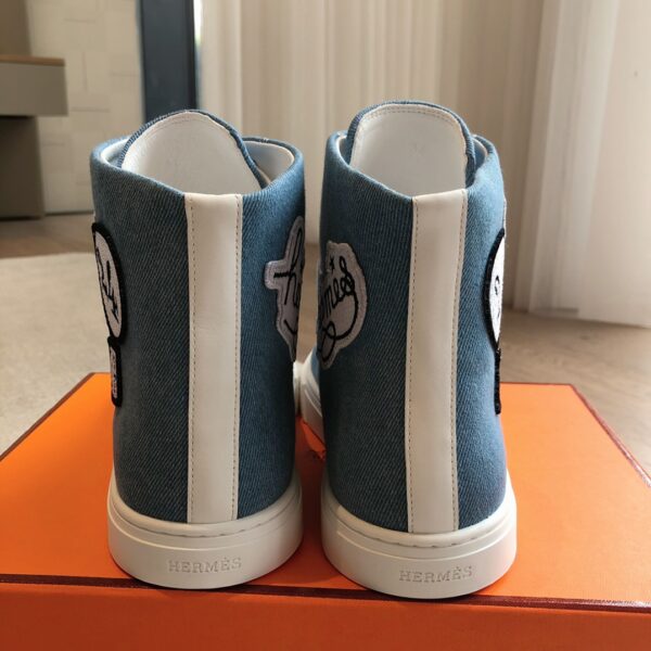 Hermes Couple Style Denim Classic High Top Casual Sport Shoes - Image 8