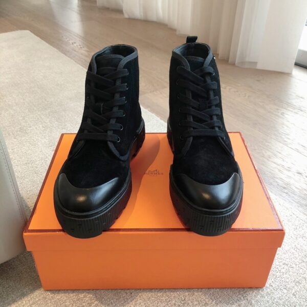Hermes Couple's Calfskin Classic High Top Casual Sport Shoes - Image 2
