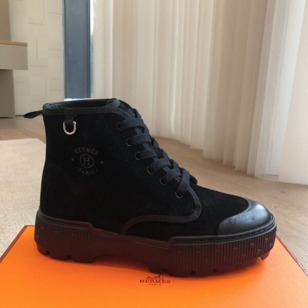 Hermes Couple's Calfskin Classic High Top Casual Sport Shoes - Image 4
