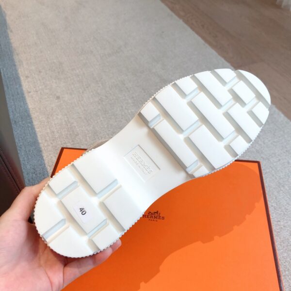 Hermes Denim Paired With Cowhide Leather Casual Sandals For Men And Women - Image 9