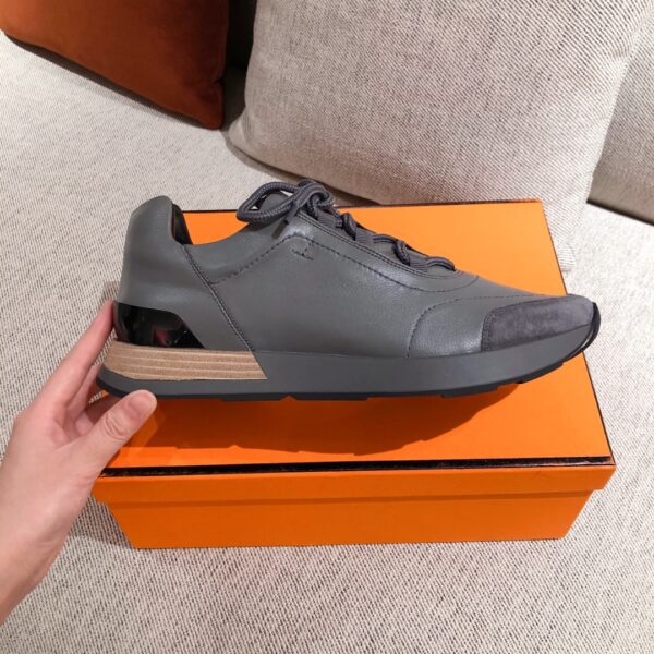 Hermes Couple's Good Quality Cowhide Leather Sport Shoes - Image 5