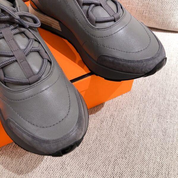 Hermes Couple's Good Quality Cowhide Leather Sport Shoes - Image 6