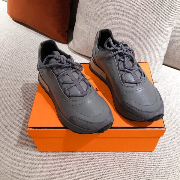 Hermes Couple's Good Quality Cowhide Leather Sport Shoes