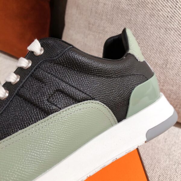 Hermes Couple's Good Quality Lychee Grain Cowhide Leather Sport Shoes - Image 7