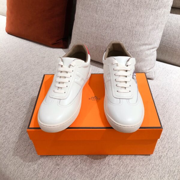 Hermes Couple's High Quality Cowhide Leather Sport Shoes - Image 2