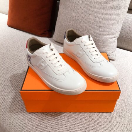 Hermes Couple's High Quality Cowhide Leather Sport Shoes