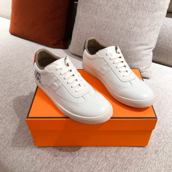 Hermes Couple's High Quality Cowhide Leather Sport Shoes