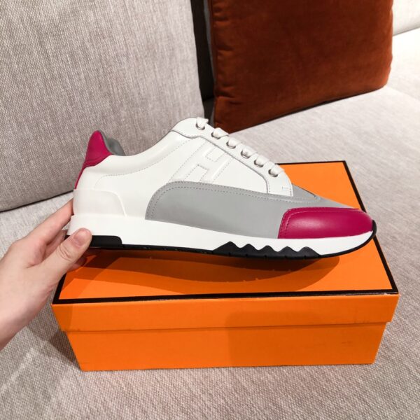 Hermes Couple's High Quality Cowhide Leather Casual Sport Shoes - Image 5
