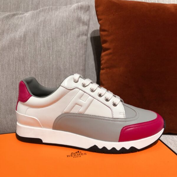Hermes Couple's High Quality Cowhide Leather Casual Sport Shoes - Image 3