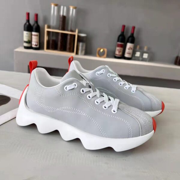 Hermes Couple's Suede Cowhide Leather Casual Sport Shoes - Image 3