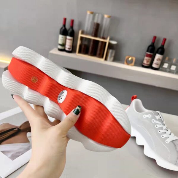 Hermes Couple's Suede Cowhide Leather Casual Sport Shoes - Image 9